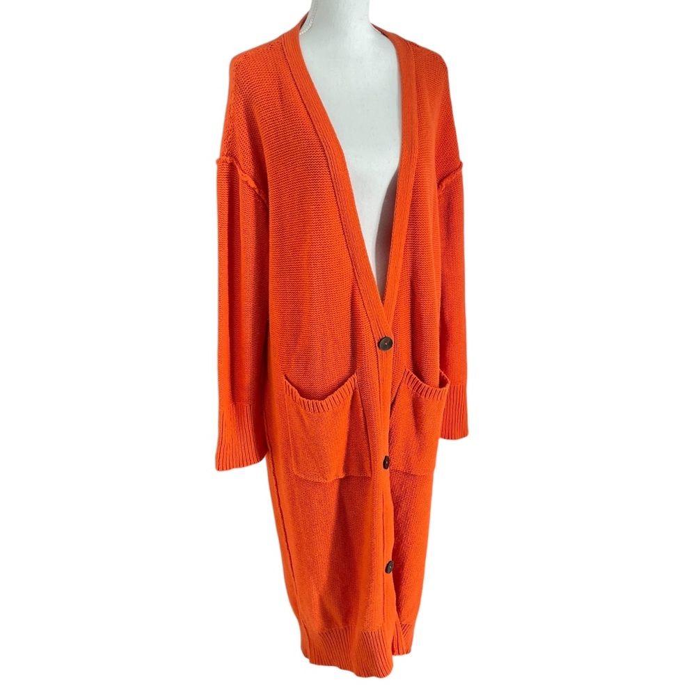 Free People Orange Cardigan Sweater